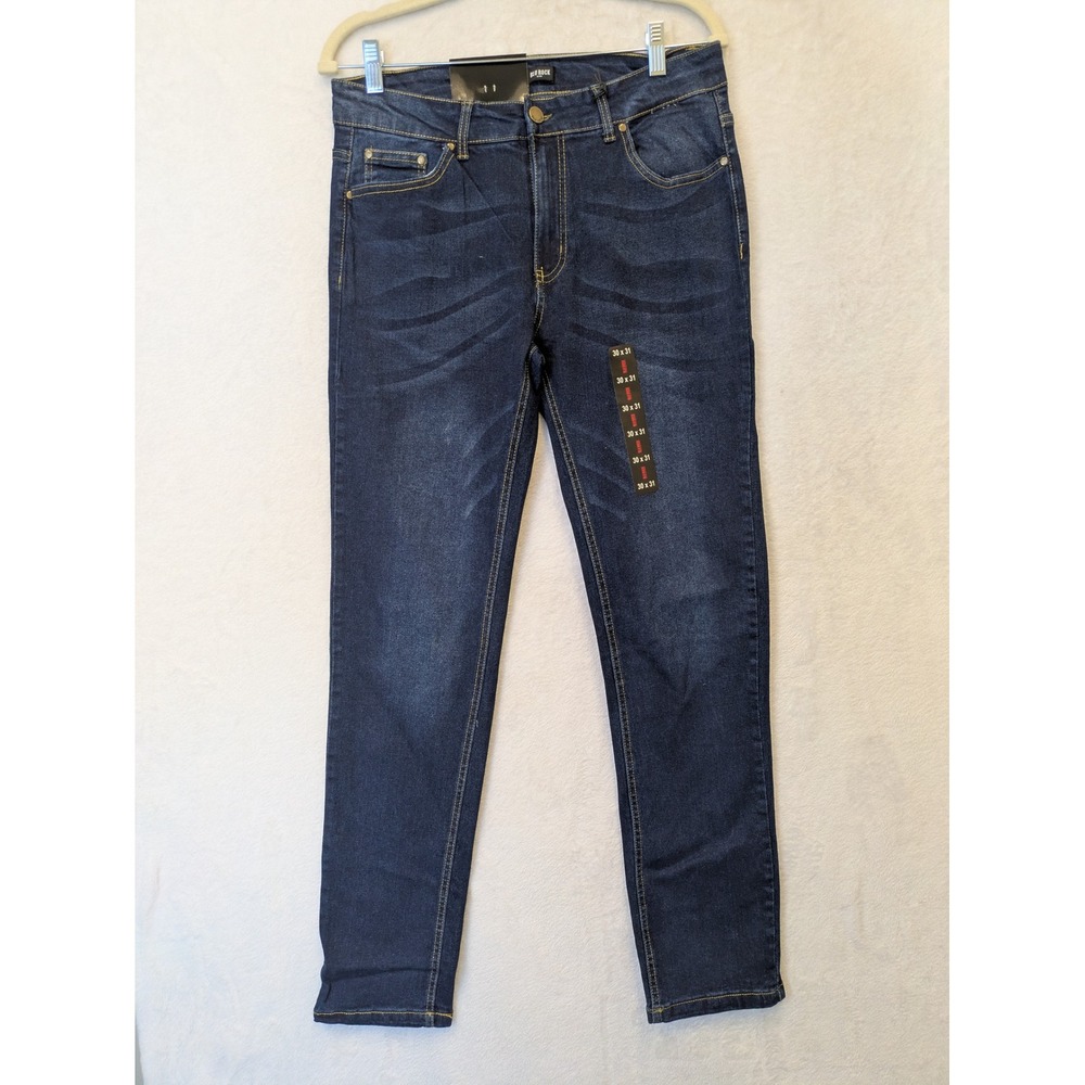 Blu Rock Mens Dark Wash Slim Fit Flex Jeans 30x31 Style JMBJ‎ 02DW30